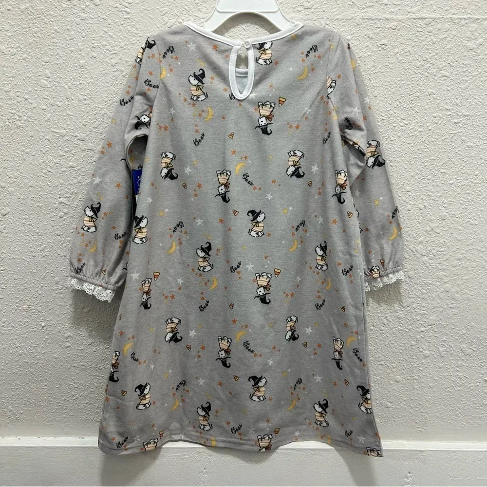 Laura Ashley Dog Halloween Print Grey Nightgown NWT 3T